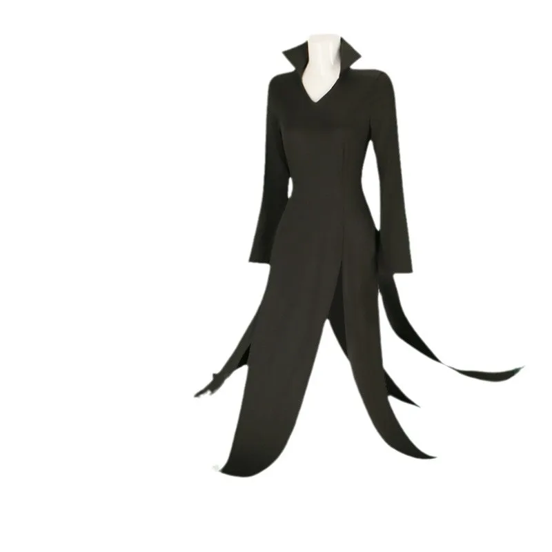 Perruque de Costume de Cosplay pour enfants et adultes Terrible Tornado Senritsu No Tatsumaki One Punch-Man, robe fendue noire, Costume d'halloween Sexy pour femmes