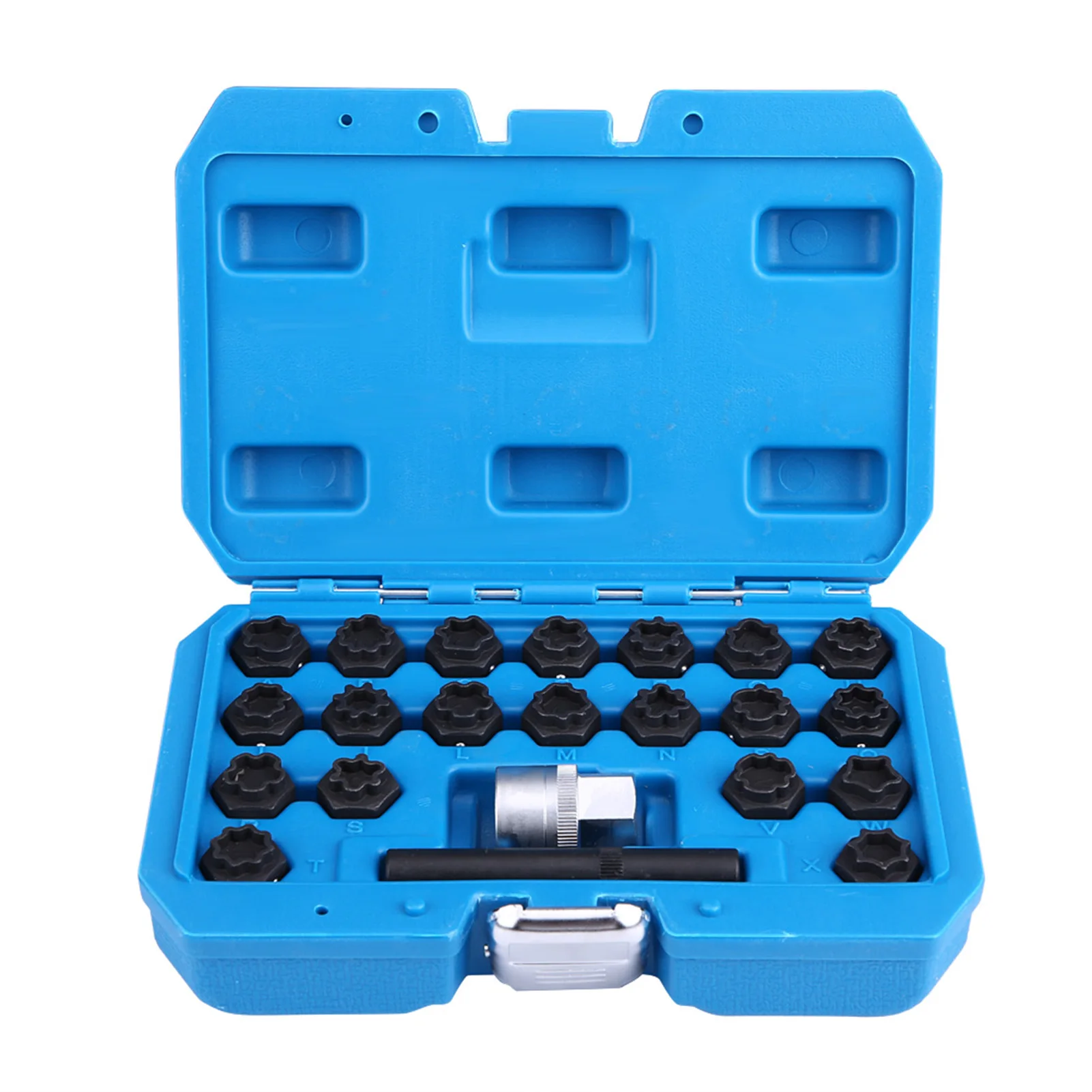 22Pcs Alloy Steel Anti Theft Screw Sleeve Locking Wheel Nut Key Socket Set Anti Theft Screw Sleeve Wheel Locking Nut Key Set