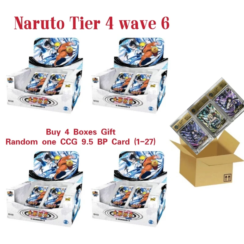 New Kayou Genuine Naruto Card T4W6 Booster Box Promo Japanese Anime Collection Card Wholesale Card Game Toy Gift