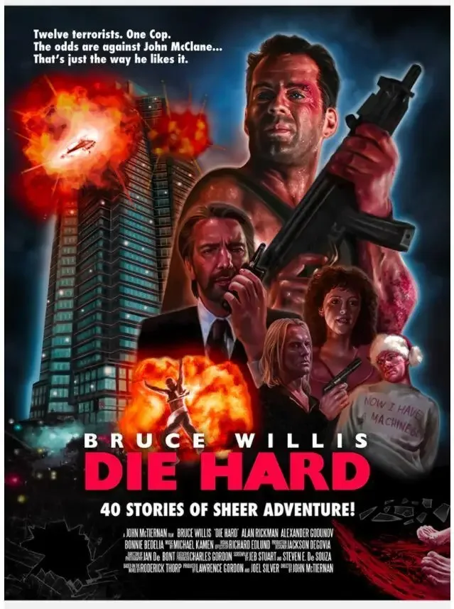 Die Hard Bruce Willis Movie, Print Art Canvas Poster For Living Room Decor, Home Wall Picture