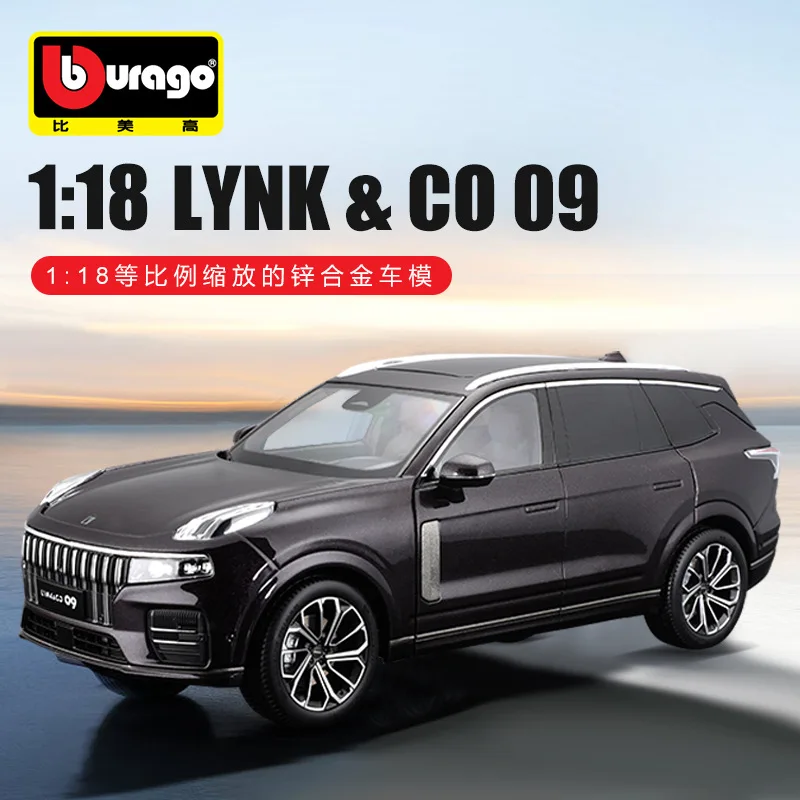 Original Bburago 1:18 Lynk & Co 09 Alloy Die-cast Car Model Toys Collectible Gift Miniature Cars  Wholesale Decoration