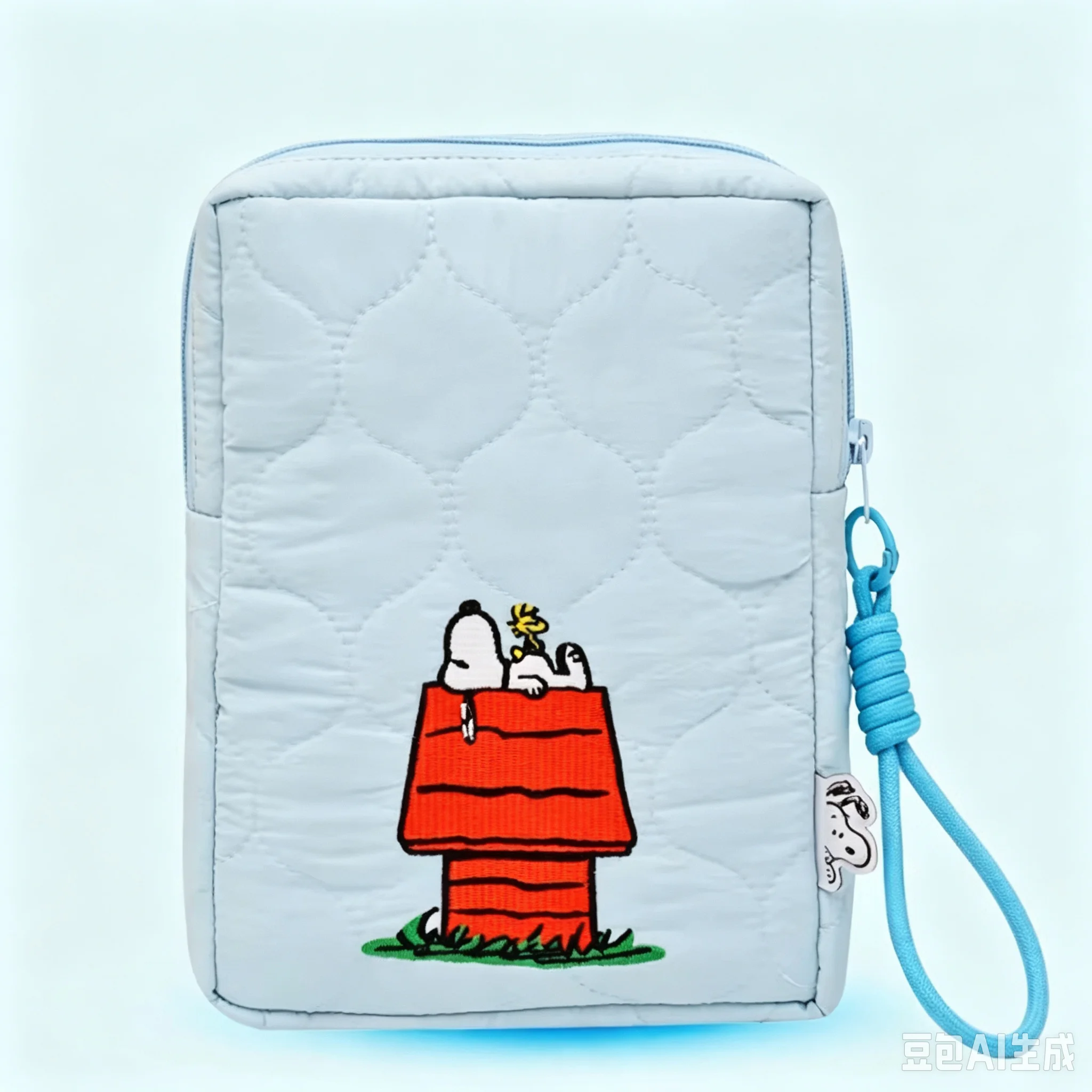 Snoopy Quilted Embroidered Storage Bag Travel Cosmetic Bag Portable Pencil Case Stationery Pouch Multi-Purpose Daily Organizer
