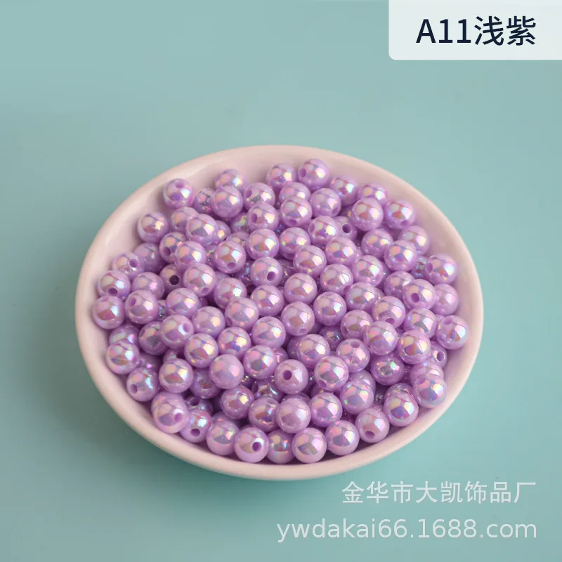 500G 6/8/10mm acrylic solid color AB colored rice beads Symphony beads Loose beads Handmade imitation pearls for craft