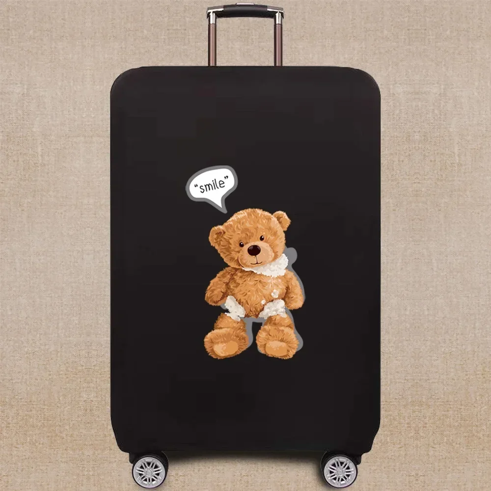 New Suitcase Cover Protective Suitcase Trolley Case Travel Dust Cover 18- 28inch Bear Pattern Series Elastic Luggage Protective