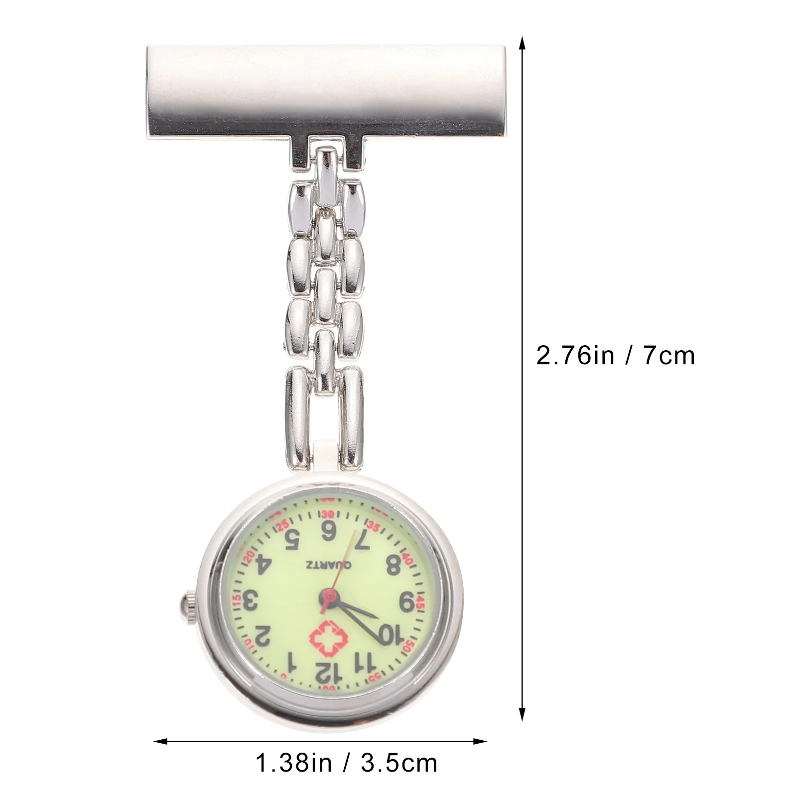 ساعة جيب مضيئة بمشبك كوارتز معلقة للطلاب الممرضات والممرضات والطلاب تستخدم تصميم مشبك خفيف الوزن وآمن #2