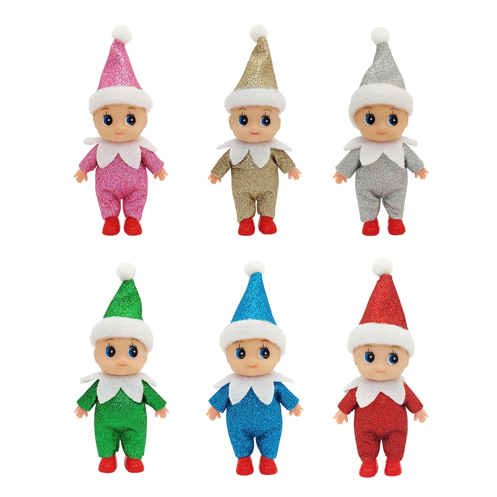 Baby Elf Mini Dolls Todder Elves Shining Kindness Kid Craft Christmas Babies Doll Toy Shelf Decoration Gift For Girls Boys Kids