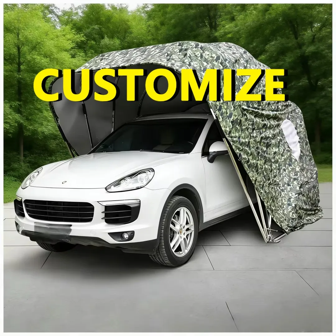 Any Size Custom Oxford Fabric Folding Carport Waterproof Sunshade Mobile Garage Outdoor Parking Shelter Durable UV Resistant Eas