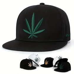 Spring Summer Maple Leaf Embroidery Baseball Cap Fashion Snapback Cap Outdoor Cotton Hiphop Hat Cool Street Dance Hats