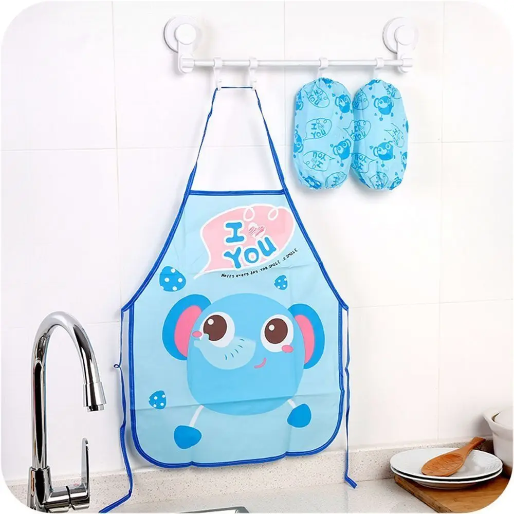 Reusable DIY Children Apron Cartoon Oil-proof Painting Apron Waterproof Stain-proof Cartoon Overalls Kitchen Supplies