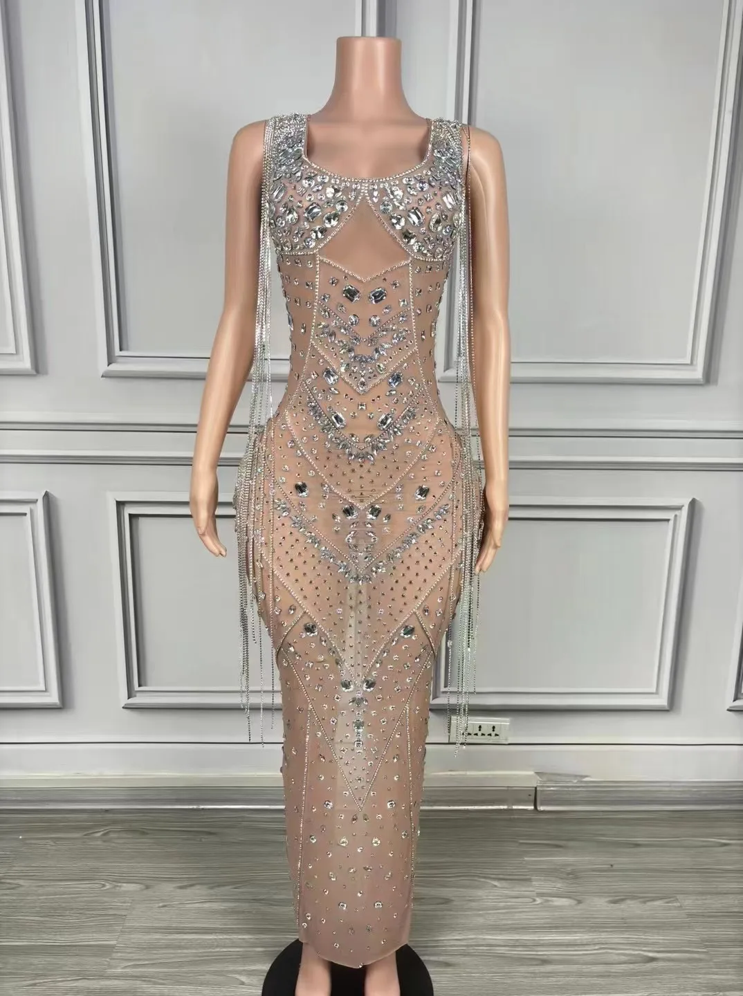 

New Luxury Tassel Elegant Slim Dress Party Dinner Company Annual Meeting Banquet Host Fashion Evening Wear