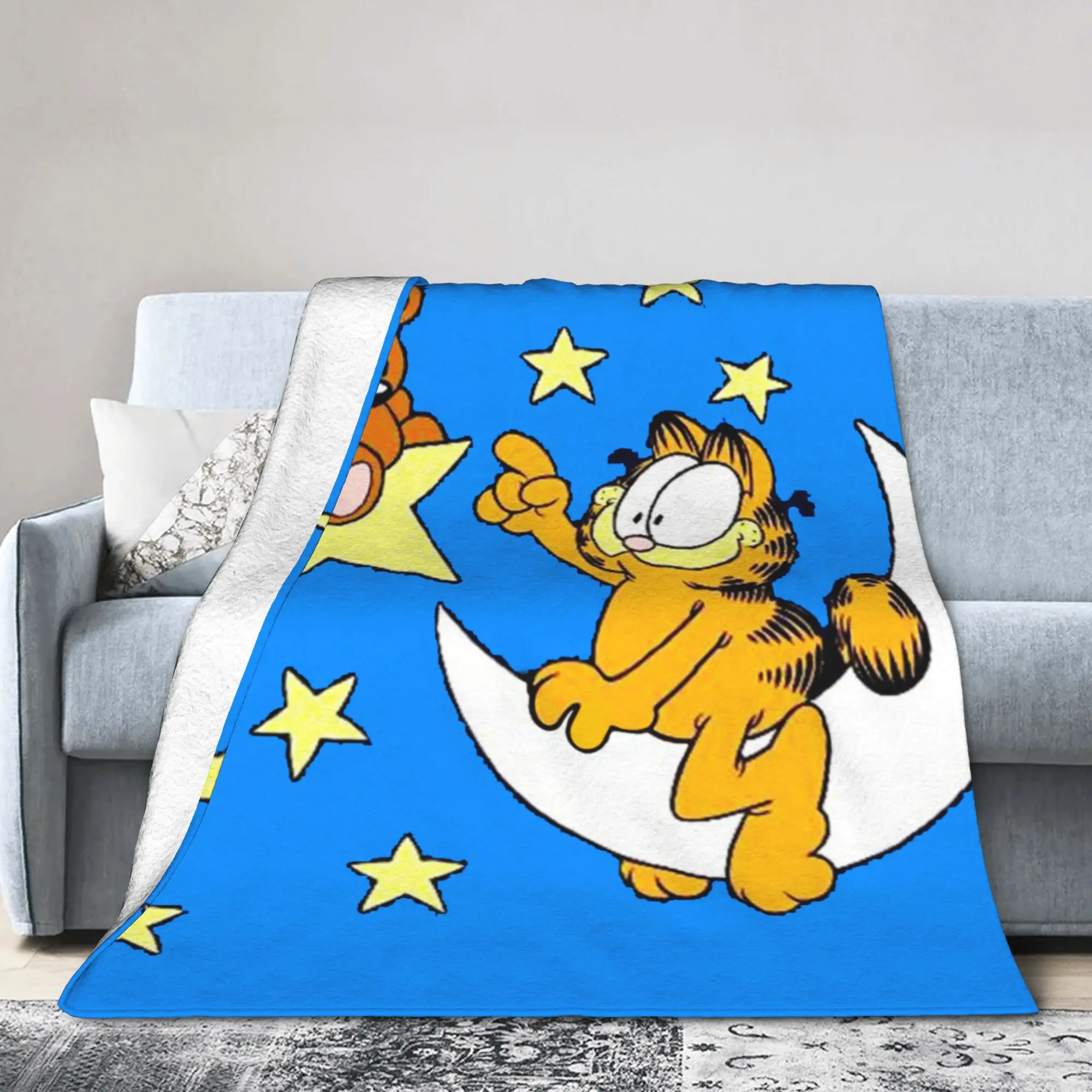 بطانيات Garfields Bear Pooky مضحكة ميمي كات كارتون الفانيلا مضحك تنفس رمي البطانيات لصالة الفراش الخريف/الشتاء ، #2