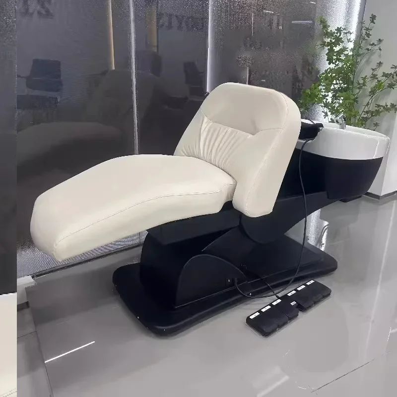 Luxury Electric 2 Motor Shampoo Chair Customizable Color Shampoo Bed Popular For Barber Shop