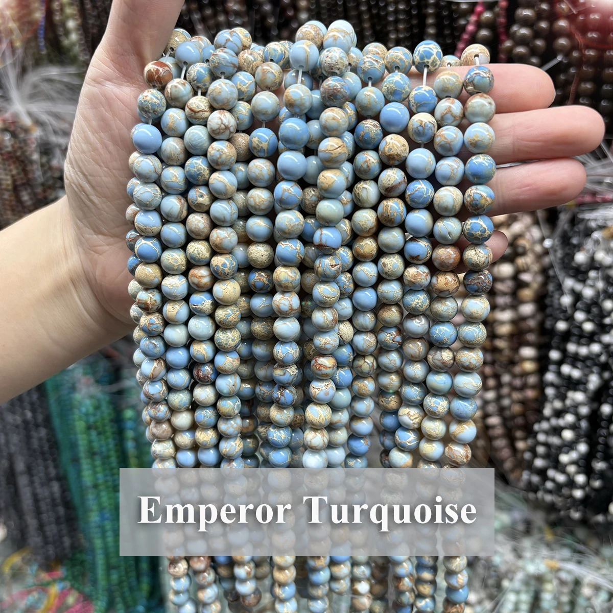

Light Blue Emperor Turquoise Beads 4 6 8 10mm Natural Stone Beads for Jewelry Making DIY Bracelet Necklace & Jewelry Accessories