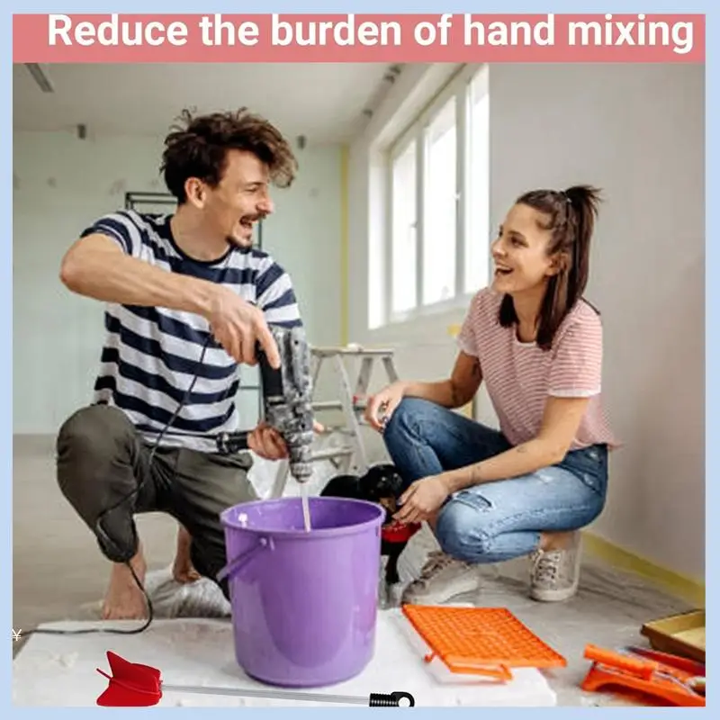 

AS63-7 Pcs 12 Inch Paint Stirrer For Drill Reusable Drill Mixer Attachment Resin Mixer Helix Drill Paint Mixer Easy Install