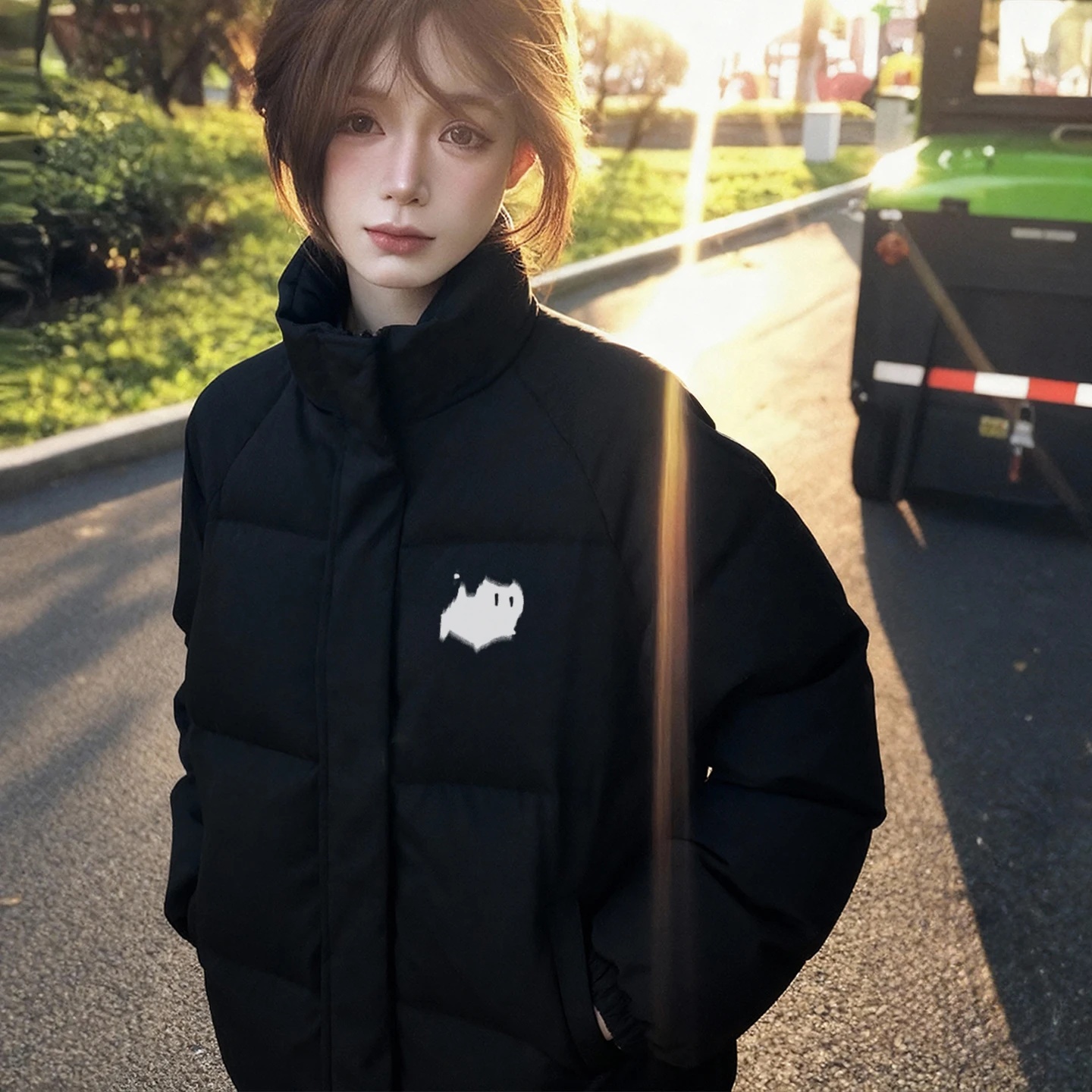 

Parka Corta De Mujer Womens Breathable Nylon Shell Goose Down Filling Soft Touch Comfortable Fit Outdoor Activities Beautiful Gf