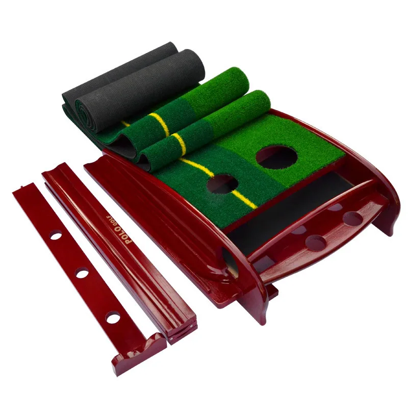 Pratica per putter da golf indoor, coperta da allenamento in velluto, forniture per pratiche da fairway da golf in legno massello