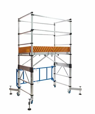 Mobile Scaffolding Telescopic Aluminum Ladder With Wheel