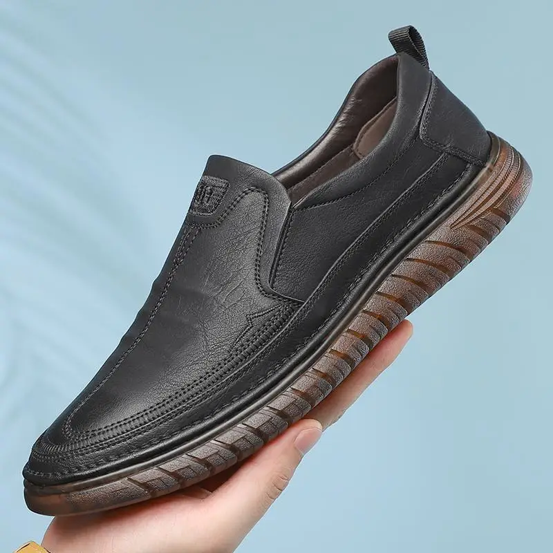 Men Cowhide Leather Casual Shoes Outdoor Comfortable High Quality Fashion Soft Classic Driving Non-slip Flats Moccasin Trend2023