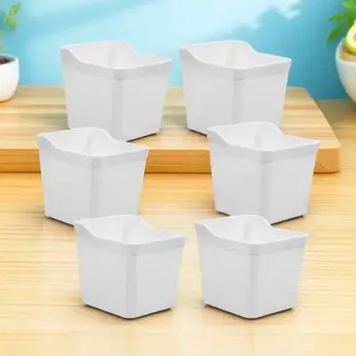 6 قطع من صناديق بيجبورد منظم مرن للأدوات والفرش والمقص وغرفة الحرف اليدوية وحامل الورق بيجبورد باللون الأبيض