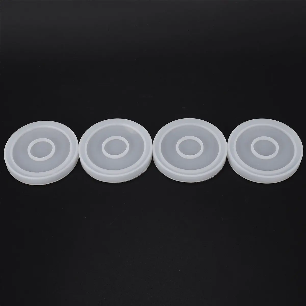 DT38 4 Pack Round Silicone Coaster Molds,Clear Epoxy Molds for Casting with Resin,Concrete,Cement and Polymer Clay
