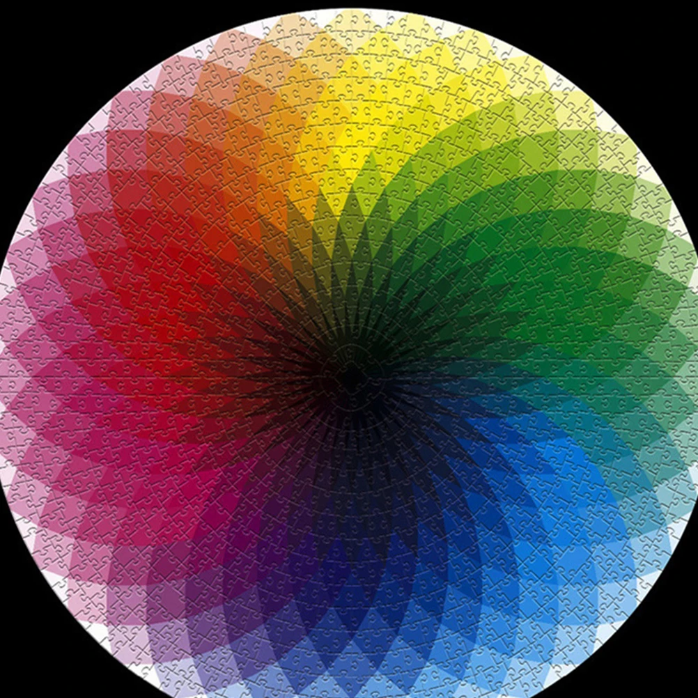 1000 peças redondas quebra-cabeça colorido superior qualidade durável material funeducacional brinquedo alívio do estresse crianças jogo de presente