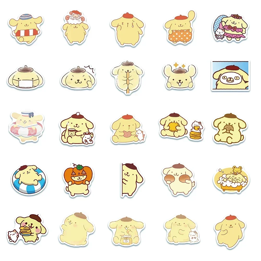 Cute Pompom Purin Stickers Sanrio Graffiti Decal Kid Gift DIY Suitcase Luggage Guitar Wall Stationery Helmet Waterproof Stickers