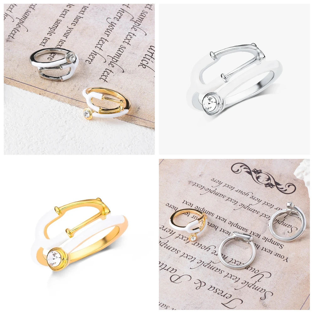 4 Colors Stethoscope Open Rings with Crystal Medical Medicine Adjustable Ring Jewelry for Doctor Nurse Gifts - Image 3