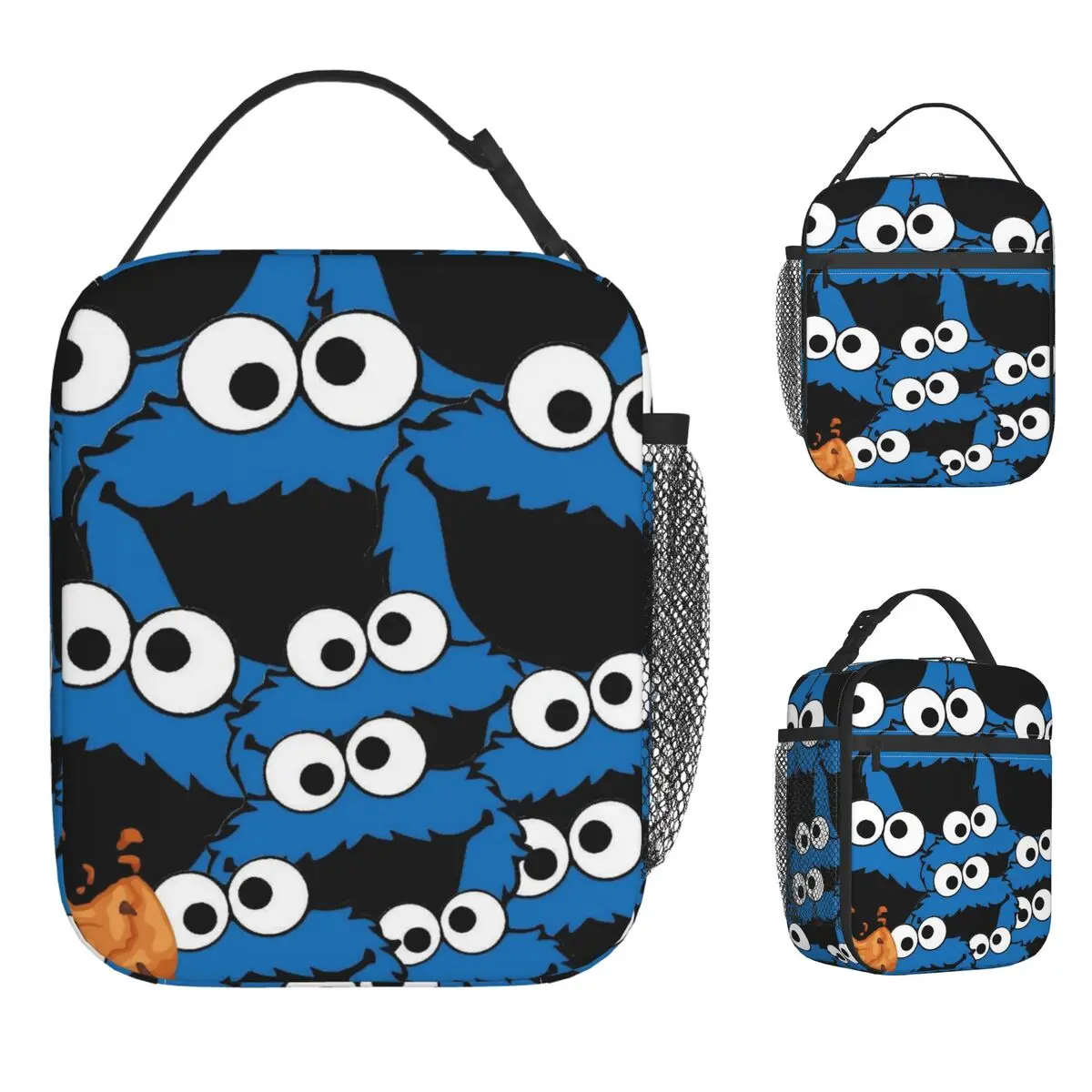 

Cookie Monsters Lunch Bag Picnic Lunch Box For Unisex Cute Custom Thermal Lunch Bags Waterproof Convenient Cooler Bag