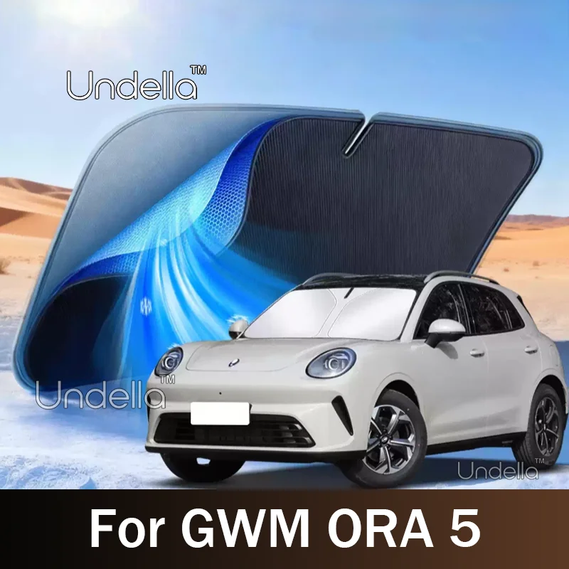Für GWM ORA 5 2026 2027 Auto Faltbare Sonnenblende für die Frontscheibe, Wärmeisolierende Abdeckung, Anti-UV-Innenausstattung – Detail 1