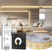 5M 10M 20M COB CCT LED Strip 24V Flexible High Density Dimmable Room Light 2.4G RF Touch Remote Control Dual White 2700K-6500K