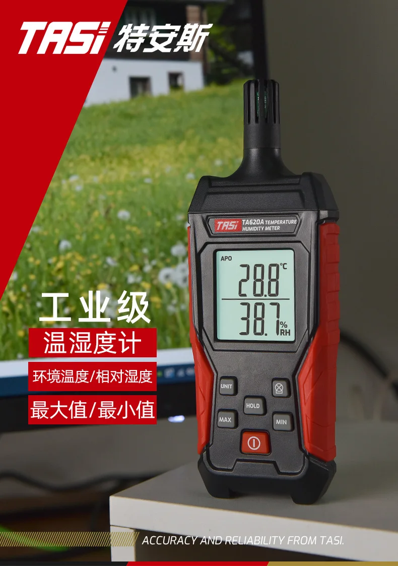 Teance Handheld Thermohygrometer TA620A Industrial High Precision Household Indoor Temperature and Humidity Detector