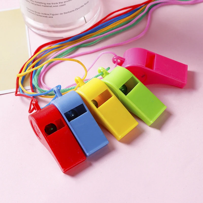 

10PCS Black Whistle Referee Game Halter Whistle Outdoor Travel Hiking Whistle Suitable For Basketball Volleyball Games