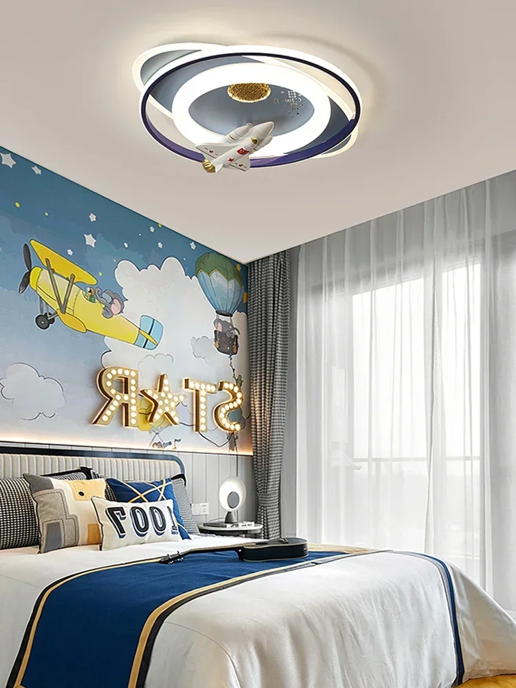 2023 Ceiling Lights Kids Room Astronaut Boys Girls Bedroom Princess Spaceman Rocket Rabbit Ceiling Lamp Bedroom Light Luminaire