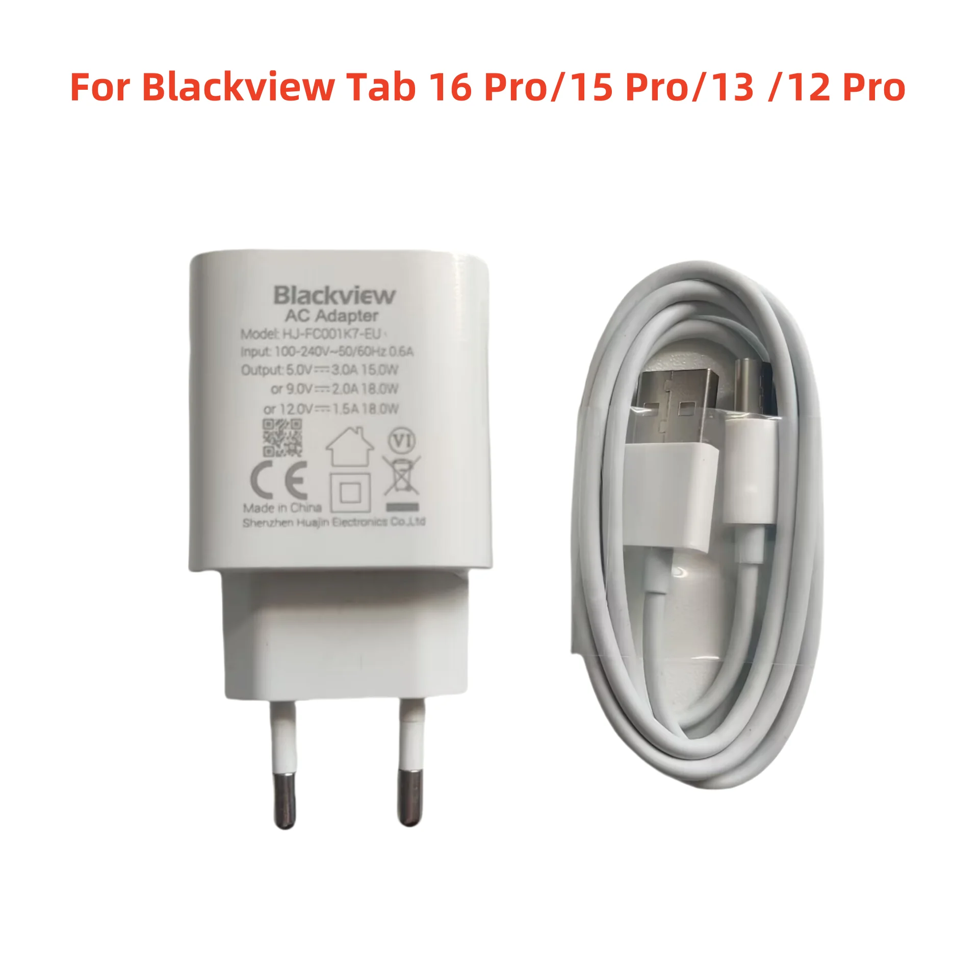 Voor Blackview Tab 16 Tab 15 Pro Tab 13 Tab 12 Pro Tablet Oplader EU Plug + USB Type C kabel Draad Lijn