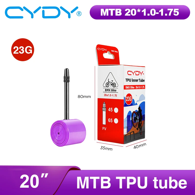 CYDY MTB Bicycle TPU Inner Tube  406 20x1.0-1.75 Camera Tyre France Valve Length 45/65mm Bike Tire Cycling penu parts