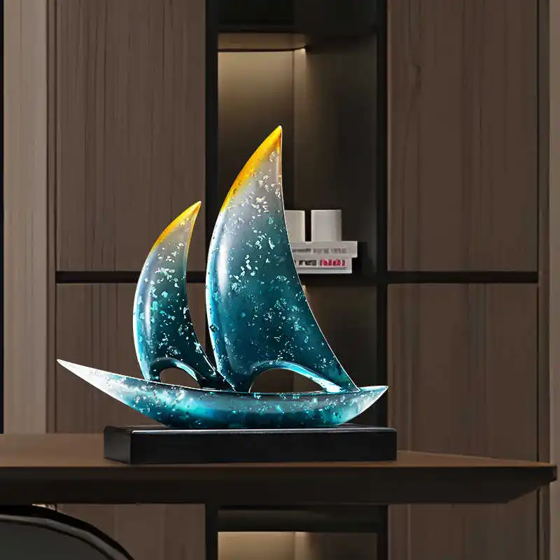 Gift Home Decor Wind And Wave Breaking Statues Desktop Ornaments Wine Cabinets Decorative Ornaments Creative Sculptures Figurine