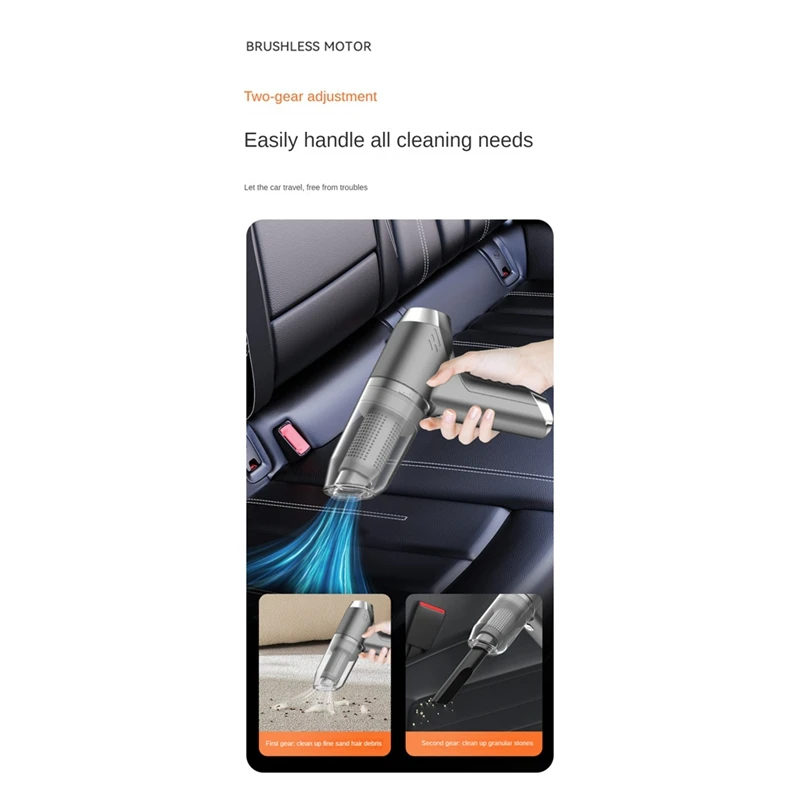 Car Vacuum Cleaner 12000Pa Wireless Handheld Strong Suction Vacuum Cleaner Portable Robot For Car Home Office Parts Accessories