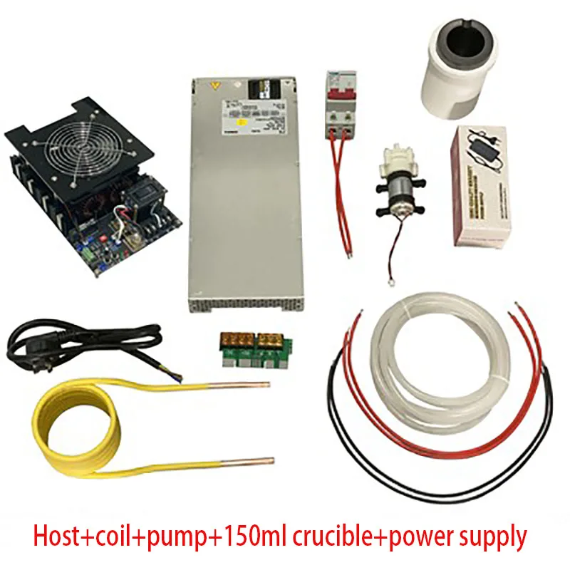 4KW ZVS High frequency Induction Heater Heating Overload Protection PCB Board Melted Metal with power meter overload protection