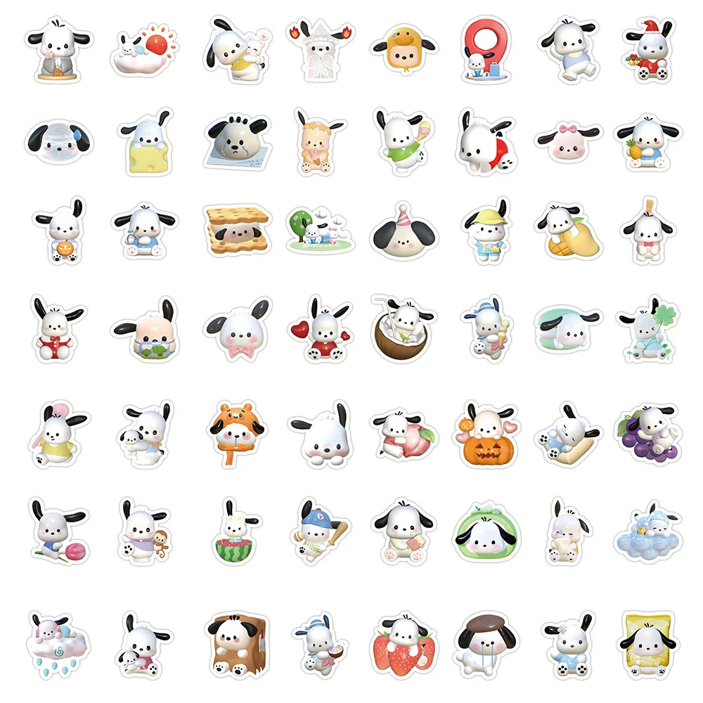 10/30/63pcs Funny Pochacco Cartoon Stickers Cute Sanrio Anime Kids Decals Toy Water Bottle Phone Suitcase Graffiti Sticker Decor