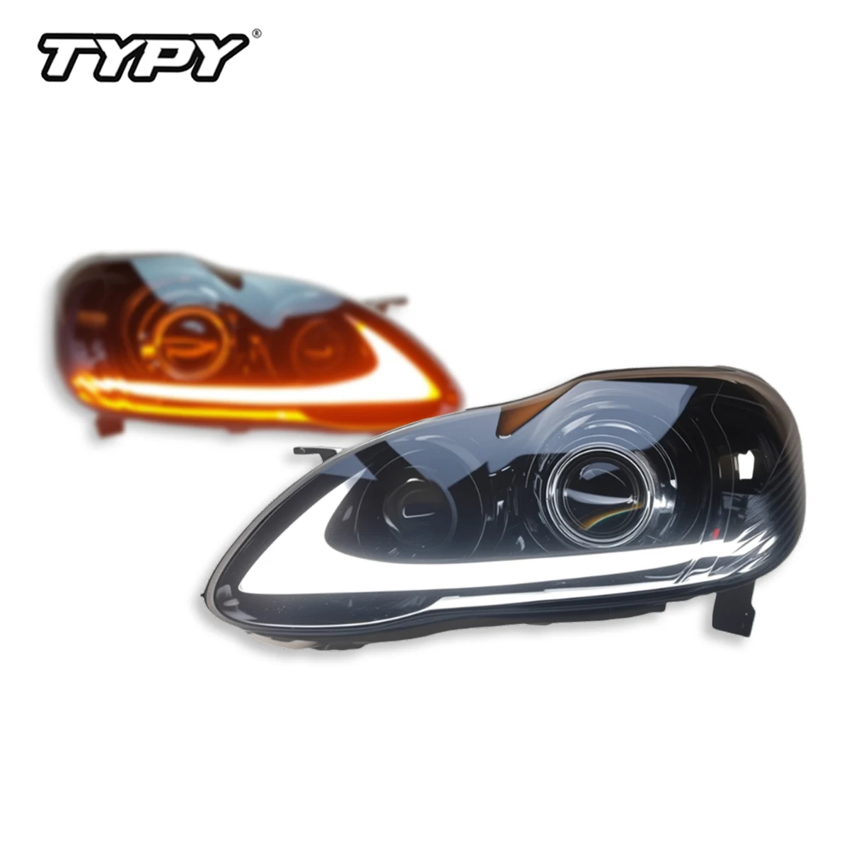 

TYPY Car Headlights Headlamp Modified LED Angel Eye DRL Head Lamp Head Light for Corolla 2004-2009