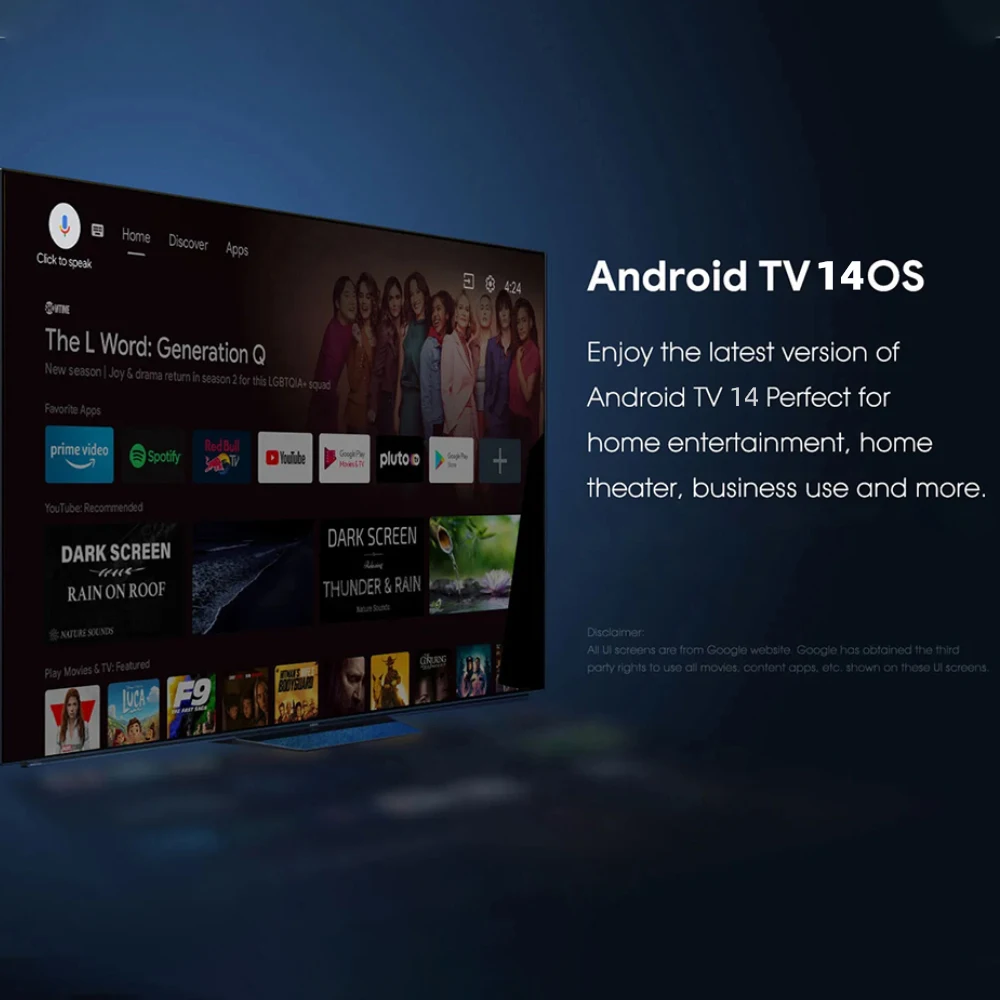 Android14 Smart TV Stick Netflix ATV 4K HDR10 Google Assistant Dual 2.4G5GWifi Youtube Multilíngue Streaming Media player Q2