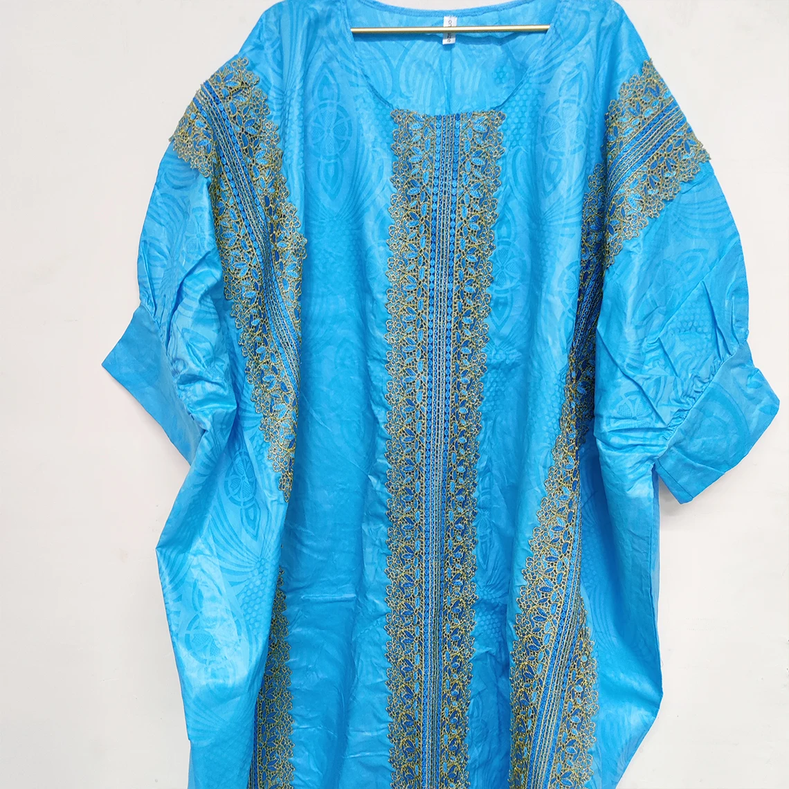 

Sky Blue frican Boubou Bazin Rich Dashiki Wedding Bride Dress Traditional Nigeria Mali Mix Size Dashiki With Ribbon Guipure Gown