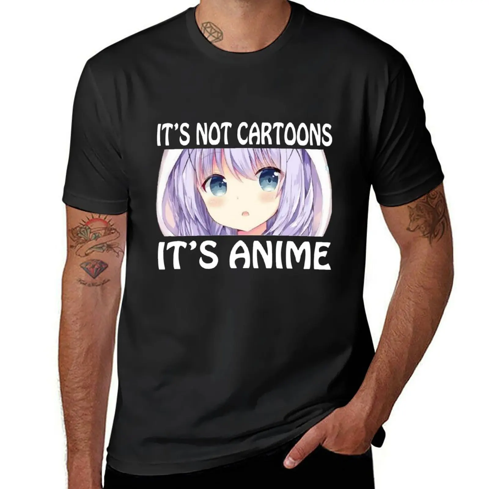 

It's Not Cartoon It's Anime T-shirt oversizeds summer tops customs design your own mens graphic t-shirts big and tall