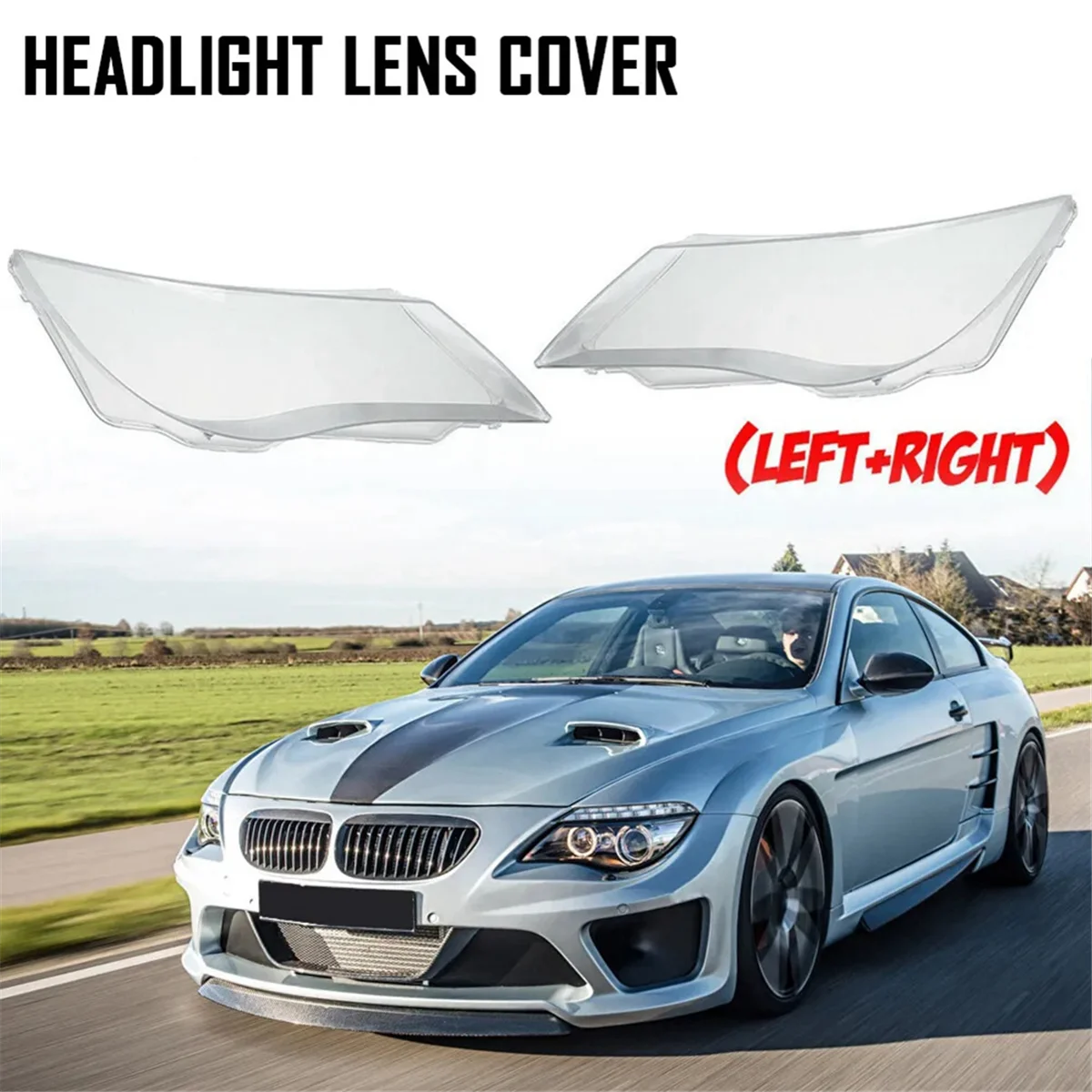 Car Headlight Mask Headlight Headlamp Lens Cover for BMW E63 E64 M6 2008-2010 Headlight Shell 63127186815 Front Left