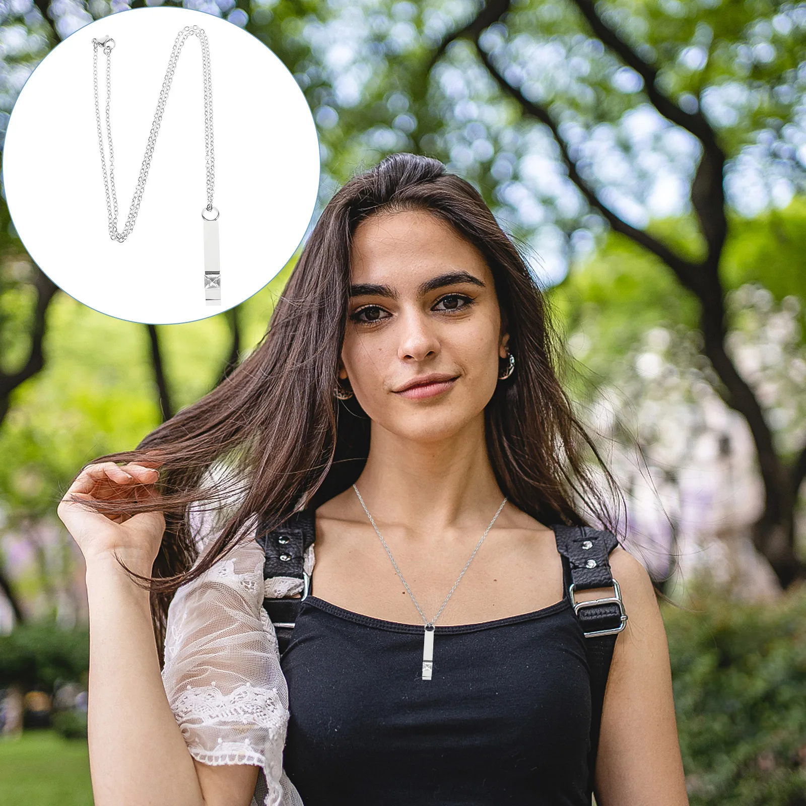 

Locket Ashes Necklace Pendant Cylinder Memorial Urn Jewellery for Cremation Jewelry Birthstone Keepsake Stainless Steel Man