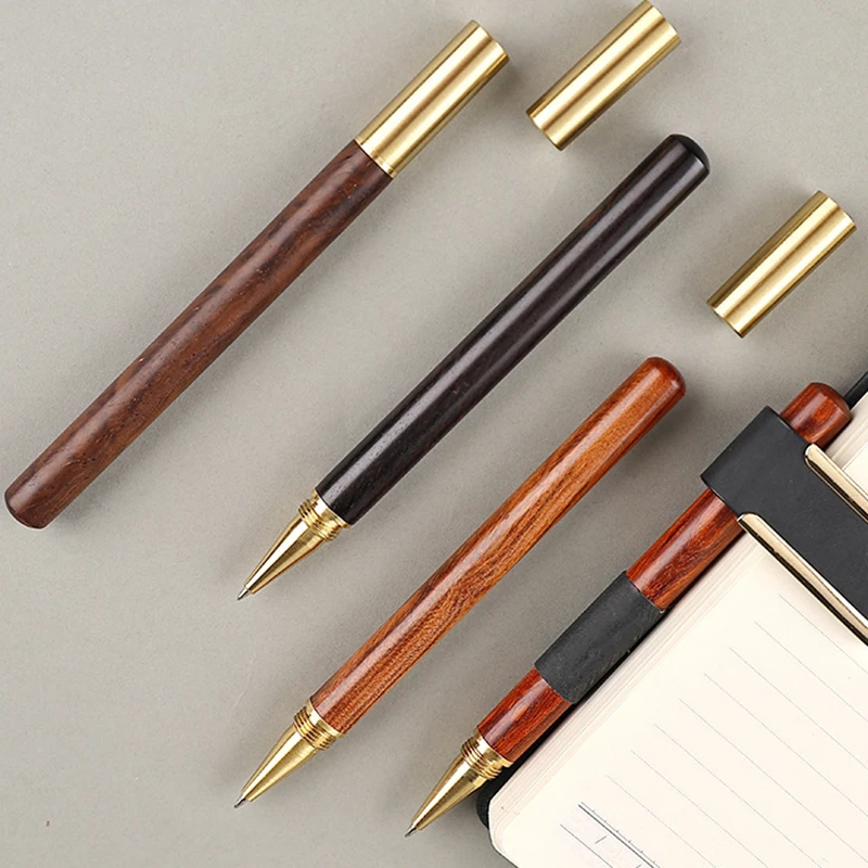 Vintage Ballpoint Pen Brass Ball Roller Pen Metal Cap Ball Pen School Students Office Stationery Supplies Writing Tools