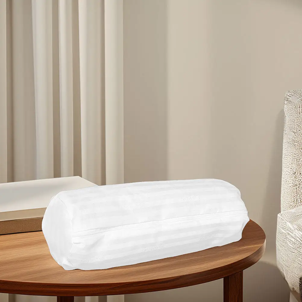 Round Neck Pillow Cover Cylinder Pillow Protector Soft Lightweight Roll Pillowcase with Hidden Zipper for Sofa Bed Cushion Case
