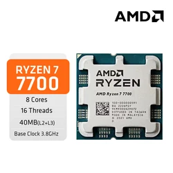 AMD RYZEN 7 7700 Up to 5.3 GHz L2+L3 Cache 40MB Zen 4 Raphael AM5 65W TSMC 5nm FinFET PCIe®5.0 AMD Radeon™Graphics