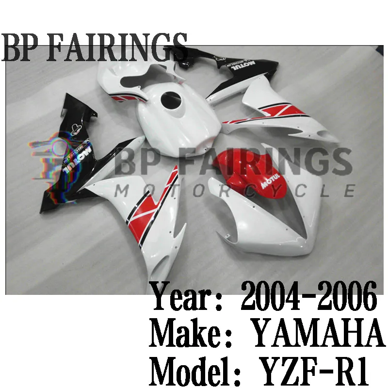 for Yamaha YZF R1 2004 2005 2006 Motorcycle Bodywork Set Injection ABS Plastics Full Fairings Kit Set White Red