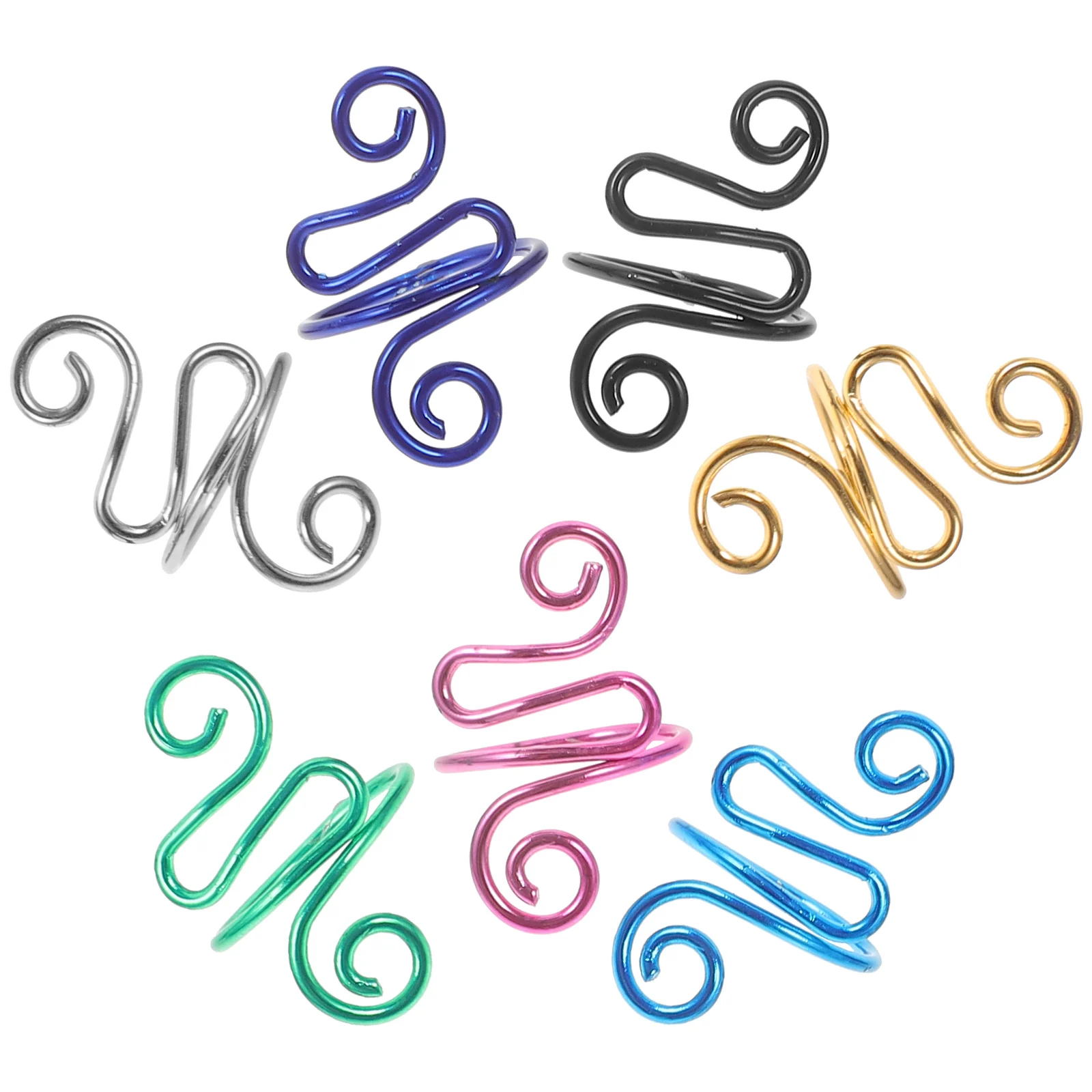 

7pcs Sewing Knitting Rings Decorative Finger Rings Creative Crochet Loops For Yarn Guide Adjustable Braided Loops Professional